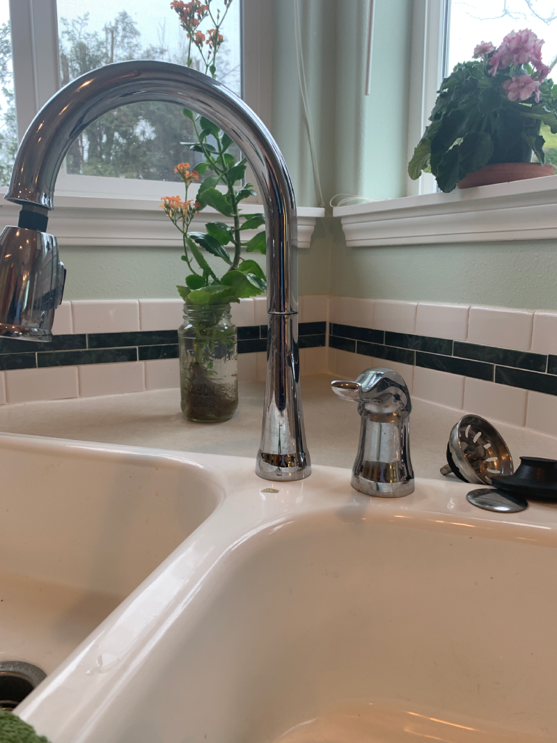 56988525540__35EB3FF2-C844-42EA-B15F-7A194336E79B kitchen sink with a single-handle pull-down kitchen faucet